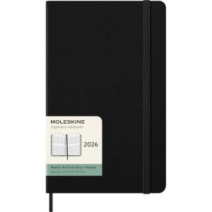 Moleskine Classic 12 Month 2026 Weekly Vertical Planner, Hard Cover, Large (5″ x 8.25″), Black, 144 pages