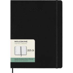 Moleskine Classic 18 Month 2025-2026 Weekly Planner, Hard Cover, XL (7.5″ x 10″), Black, 208 pages