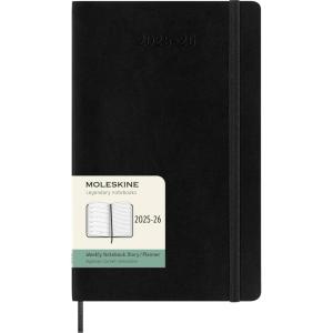 Moleskine Classic 18 Month 2025-2026 Weekly Planner, Soft Cover, Large (5″ x 8.25″), Black, 208 pages