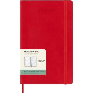 Moleskine Classic 18 Month 2025-2026 Weekly Planner, Soft Cover, Large (5″ x 8.25″), Scarlet Red, 208 pages