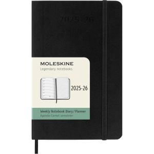 Moleskine Classic 18 Month 2025-2026 Weekly Planner, Soft Cover, Pocket (3.5″ x 5.5″), Black, 208 pages