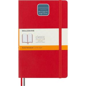 Moleskine Classic Expanded Notebook, Soft Cover, Large (5″ x 8.25″) Ruled/Lined, Red, 400 Pages(Red)