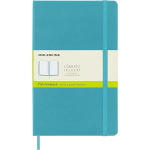 Moleskine Classic Notebook, Hard Cover, Large (5″ x 8.25″) Plain/Blank, Reef Blue, 240 Pages