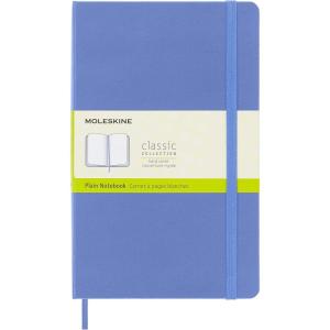 Moleskine Classic Notebook, Large, Plain, Hydrangea Blue, Hard Cover (5 x 8.25)