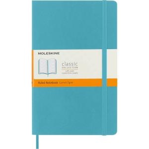 Moleskine Classic Notebook, Soft Cover, Large (5″ x 8.25″) Ruled/Lined, Reef Blue, 192 pages