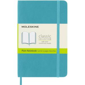 Moleskine Classic Notebook, Soft Cover, Pocket (3.5″ x 5.5″) Plain/Blank, Reef Blue, 192 Pages