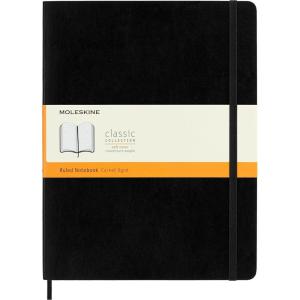 Moleskine Classic Notebook, Soft Cover, XL (7.5″ x 9.5″) Ruled/Lined, Black, 192 Pages