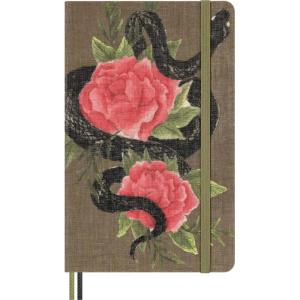 Moleskine Limited Edition Year of the Snake 2025 Notebook, Hard Cover, Large (5″ x 8.25″), Ruled, Roses, 176 pages