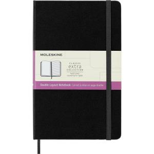 Moleskine Notebook, Ruled-Plain, Black, Large, Hard Cover (5 x 8.25)