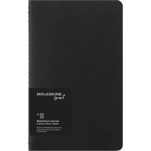 Moleskine Smart Cahier Journal, Large, Ruled, Black, Soft Cover (5 x 8.25)
