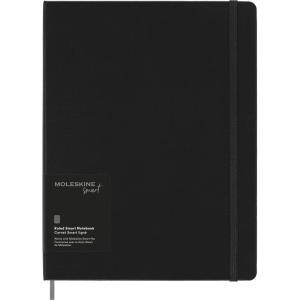 Moleskine Smart Notebook, Smart Writing System, Digital Notepad with Hard Cover, Ruled Pages and Elastic Closure, Size Extra Large 19 x 25 cm, Colour Black