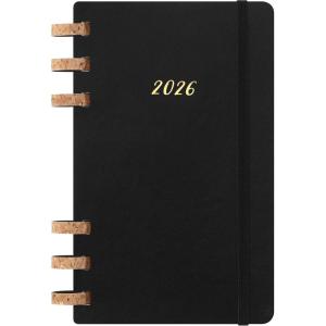 Moleskine Spiral 12 Month 2026 Solar Year Planner, Soft Cover, Large (5″ x 8.25″), Black, 200 pages