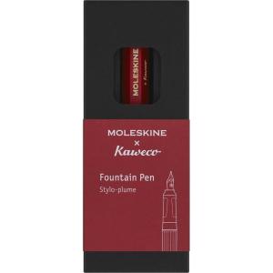 Moleskine x Kaweco, Fountain Pen, Medium Nib, Red with Blue Ink