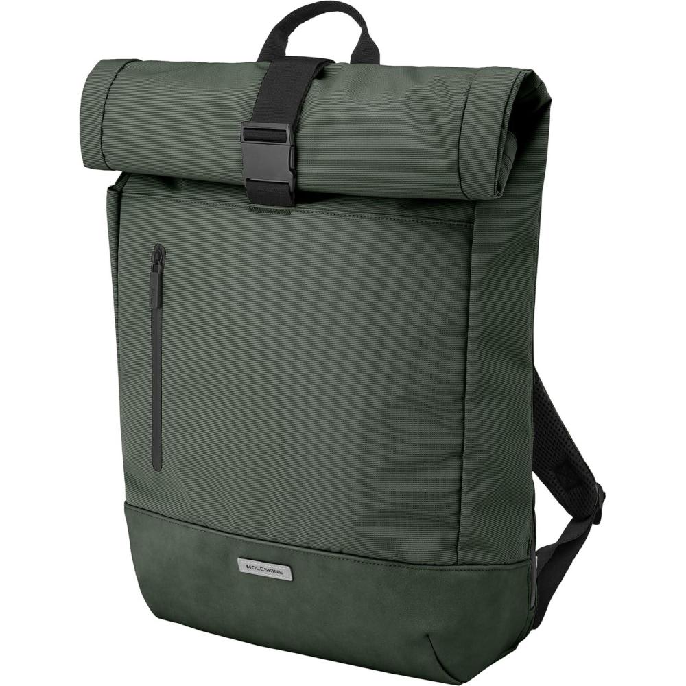 imageMoleskine ET20FMTRBKK6 Business Backpack 15Inch Can Store Devices Metro Roll Top Backpack Moss GreenMoss Green