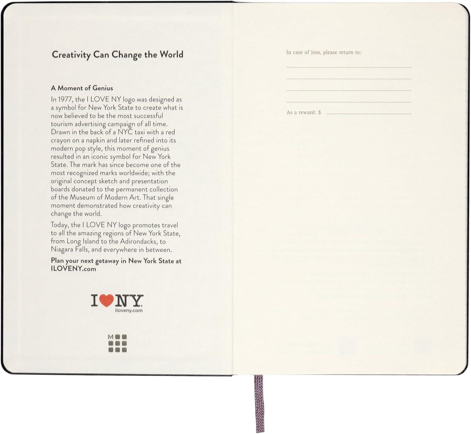 imageMoleskine Limited Edition I Love NY Notebook Large Ruled Black Hard Cover 5 x 825black