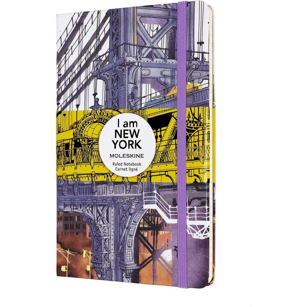 imageMoleskine Limited Edition Notebook I Am New York Large RuledLined White Hard Cover 5 x 825 240 Pages