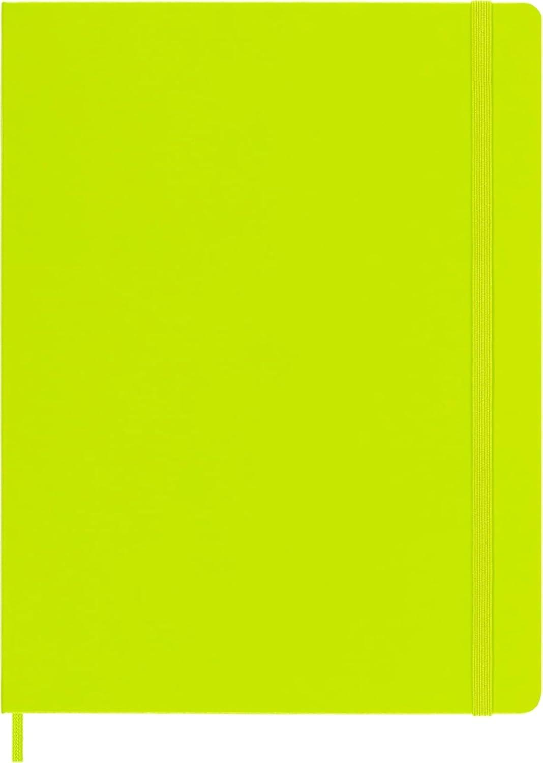 imageMoleskine Classic Notebook Hard Cover XL 75quot x 95quot PlainBlank Lemon Green 192 Pages