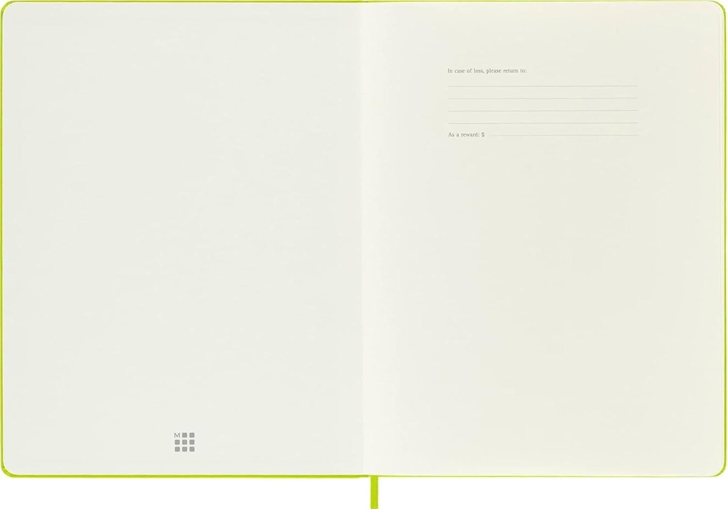 imageMoleskine Classic Notebook Hard Cover XL 75quot x 95quot PlainBlank Lemon Green 192 Pages
