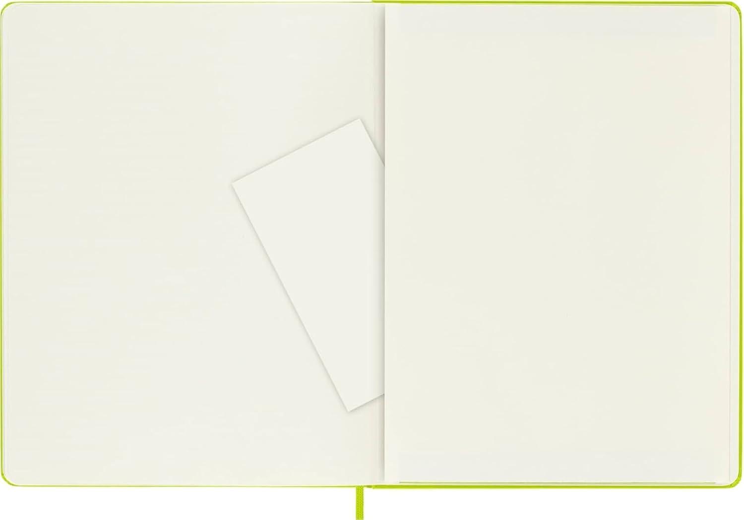 imageMoleskine Classic Notebook Hard Cover XL 75quot x 95quot PlainBlank Lemon Green 192 Pages