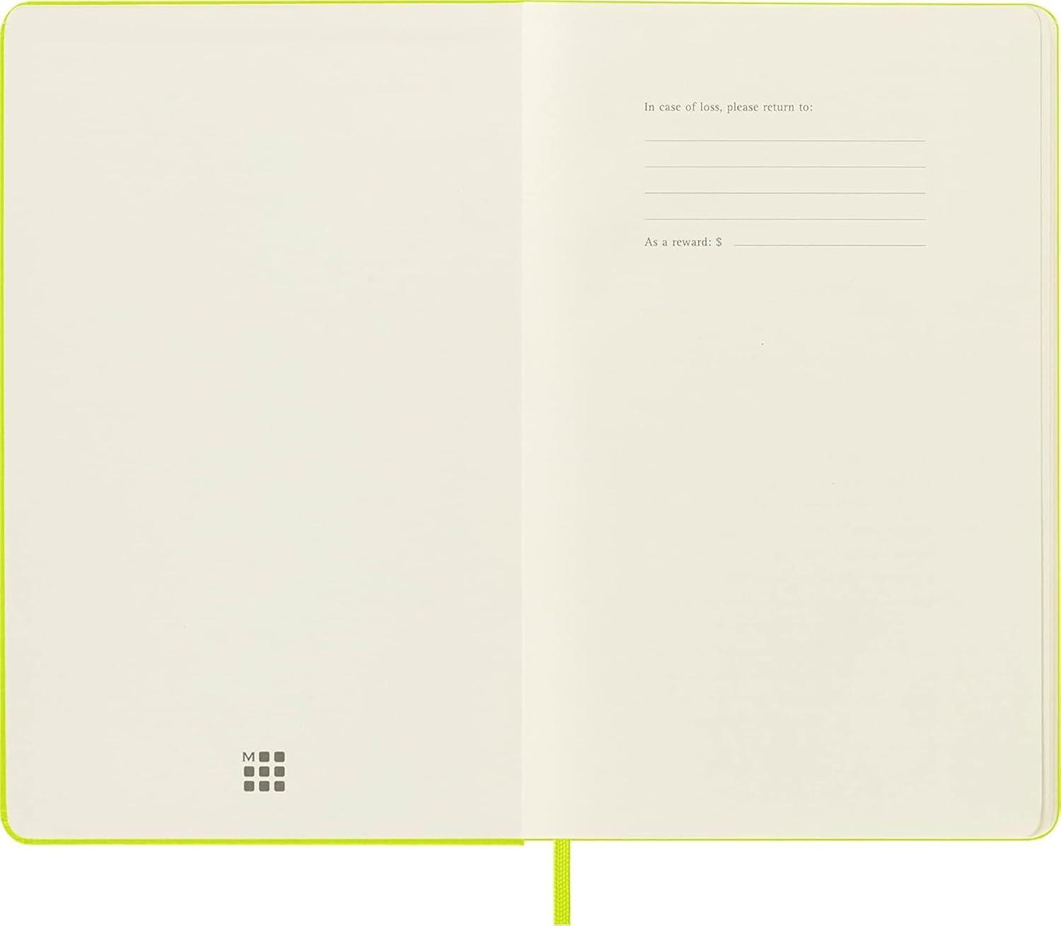 imageMoleskine Classic Notebook Large Plain Lemon Green Hard Cover 5 x 825