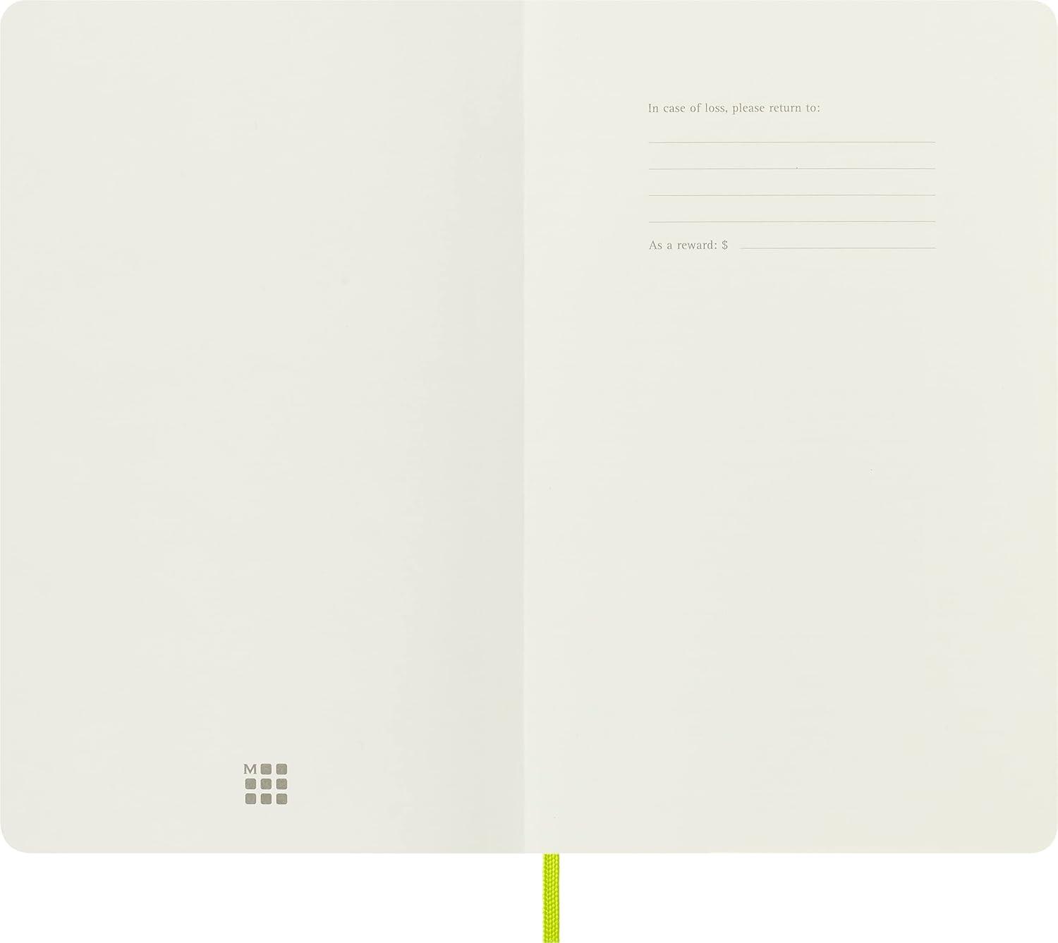 imageMoleskine Classic Notebook Soft Cover Large 5quot x 825quot RuledLined Lemon Green 192 Pages