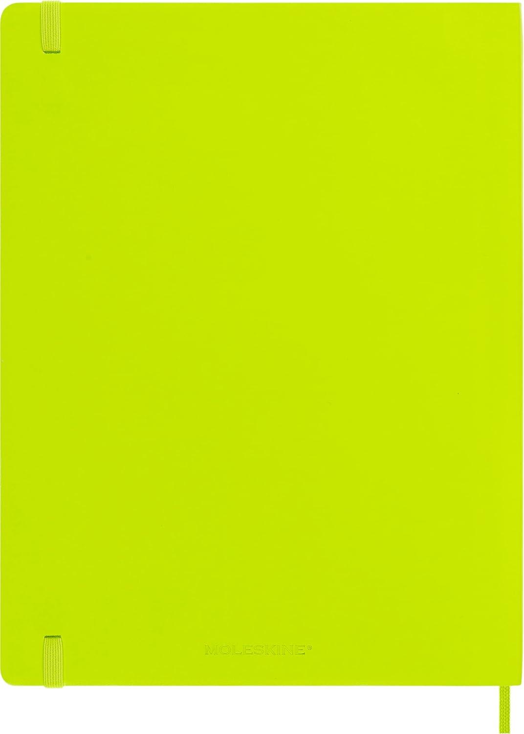 imageMoleskine Classic Notebook Soft Cover XL 75quot x 95quot PlainBlank Lemon Green 192 Pages