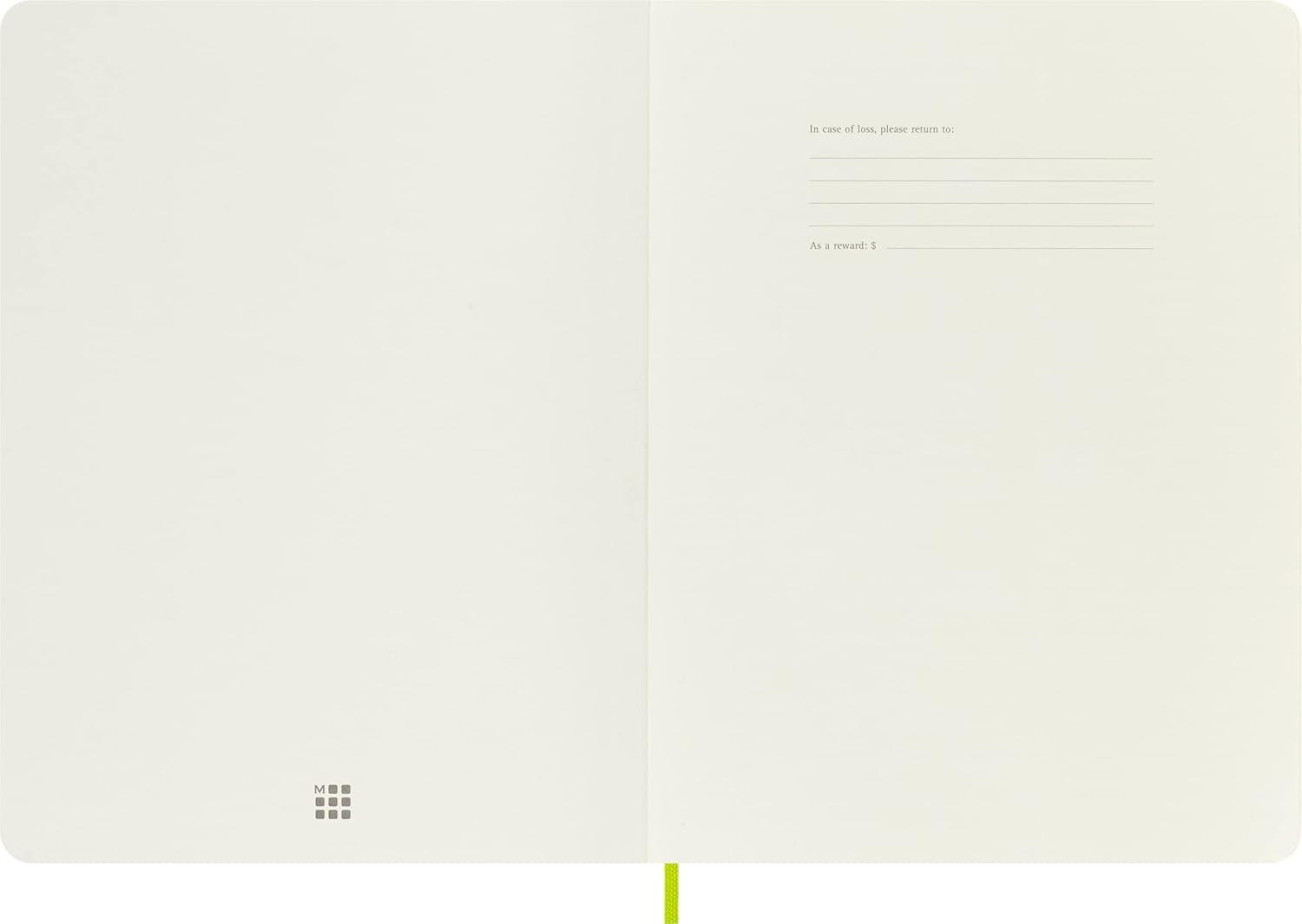 imageMoleskine Classic Notebook Soft Cover XL 75quot x 95quot PlainBlank Lemon Green 192 Pages
