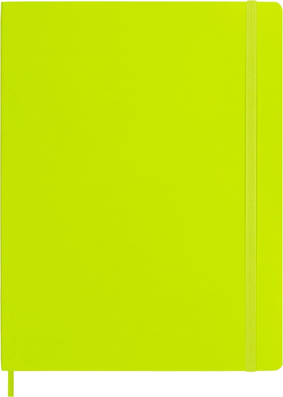 imageMoleskine Classic Notebook Soft Cover XL 75quot x 95quot PlainBlank Lemon Green 192 Pages