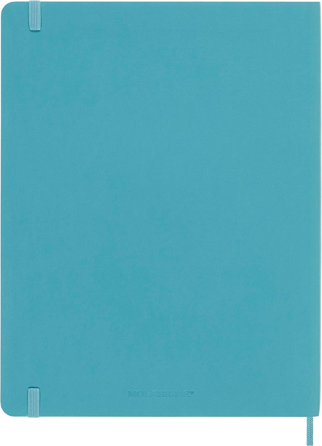 imageMoleskine Classic Notebook Soft Cover XL 75quot x 95quot PlainBlank Reef Blue 192 Pages