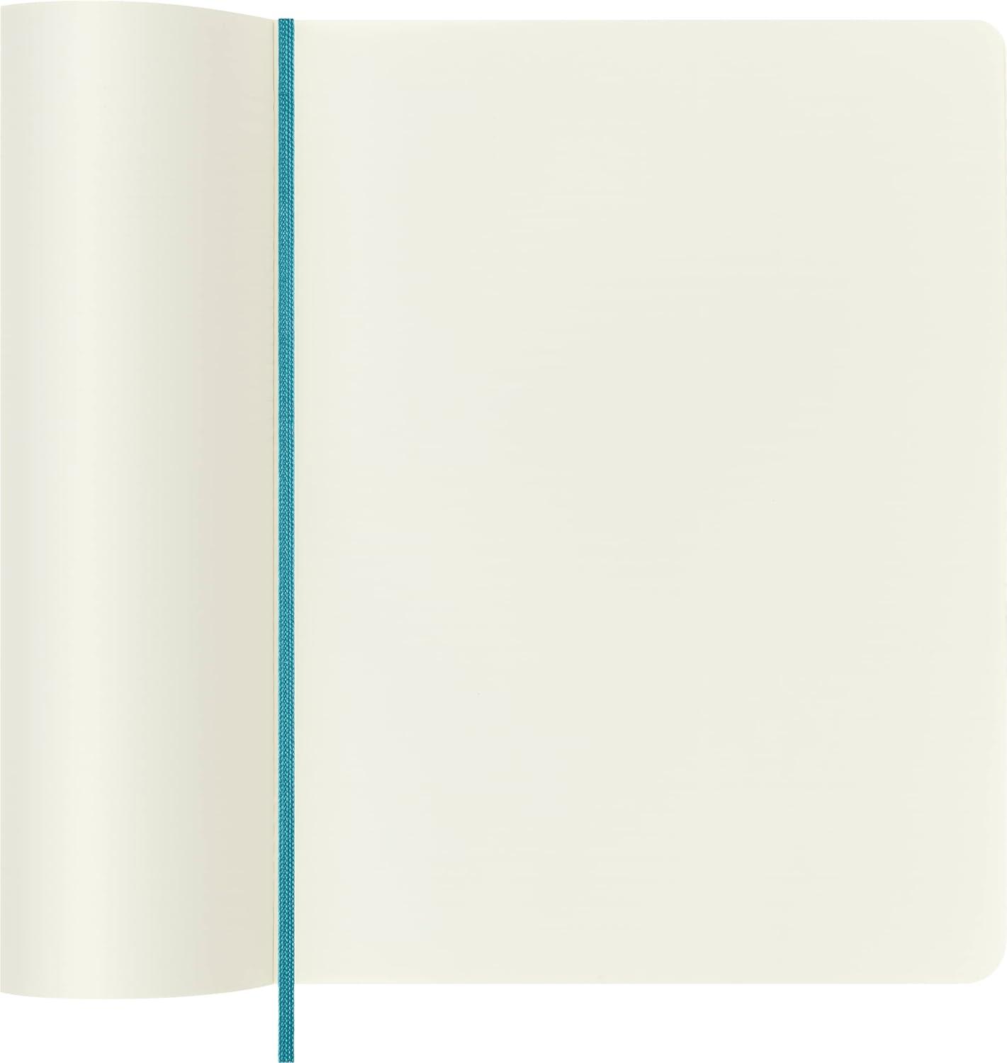 imageMoleskine Classic Notebook Soft Cover XL 75quot x 95quot PlainBlank Reef Blue 192 Pages