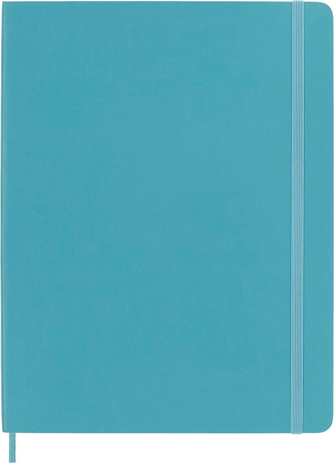 imageMoleskine Classic Notebook Soft Cover XL 75quot x 95quot PlainBlank Reef Blue 192 Pages