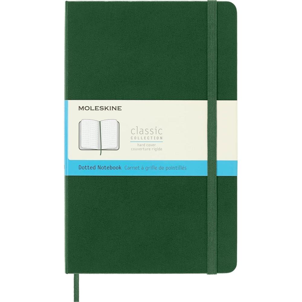 imageMoleskine Classic Notebook Hard Cover Large 5quot x 825quot Dotted Myrtle Green 240 Pages