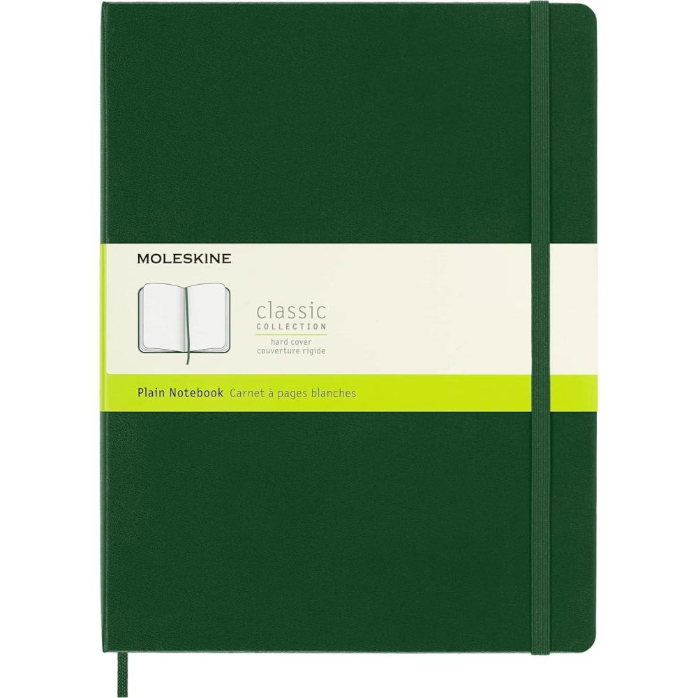 imageMoleskine Classic Notebook Hard Cover XL 75quot x 95quot PlainBlank Myrtle Green 192 Pages