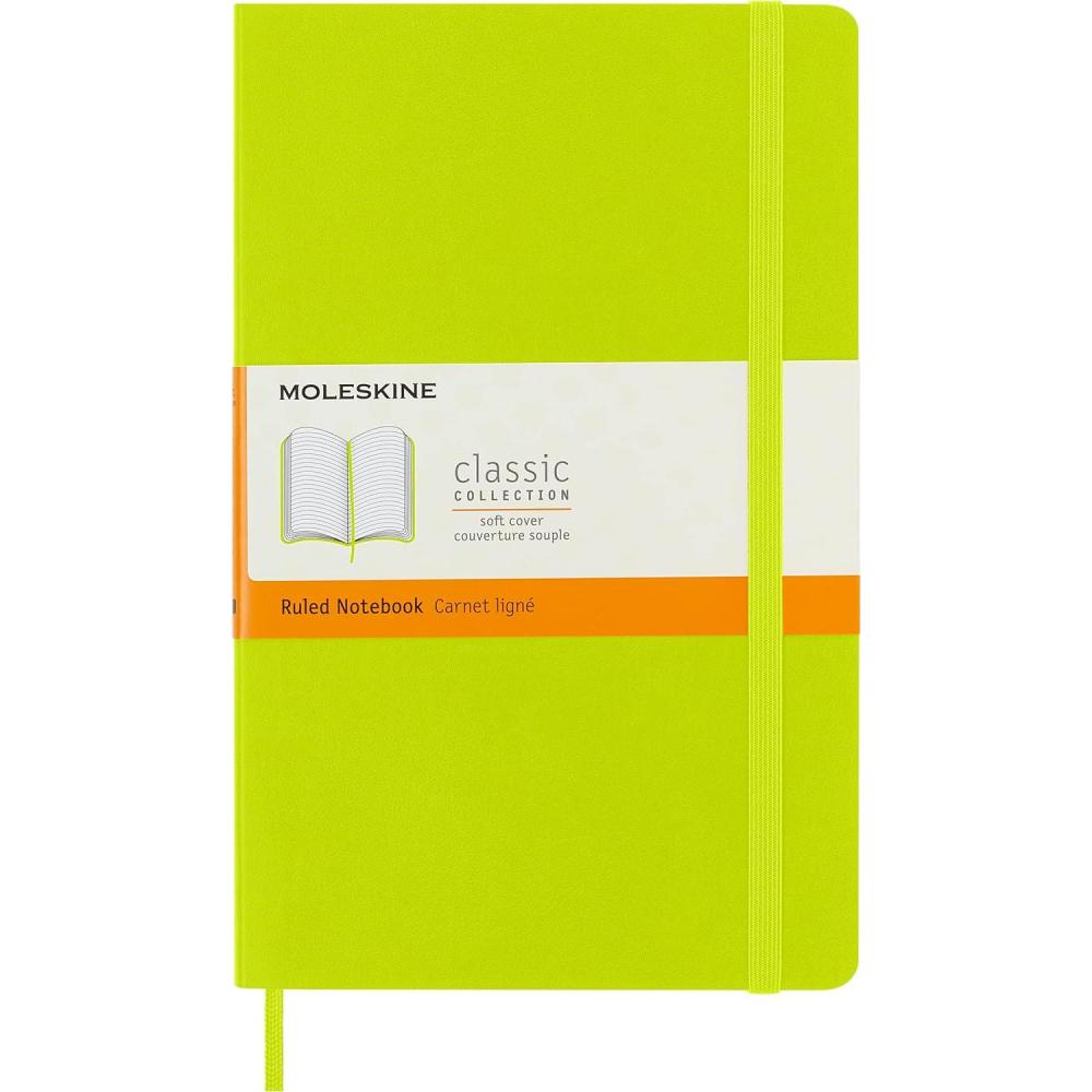 imageMoleskine Classic Notebook Soft Cover Large 5quot x 825quot RuledLined Lemon Green 192 Pages