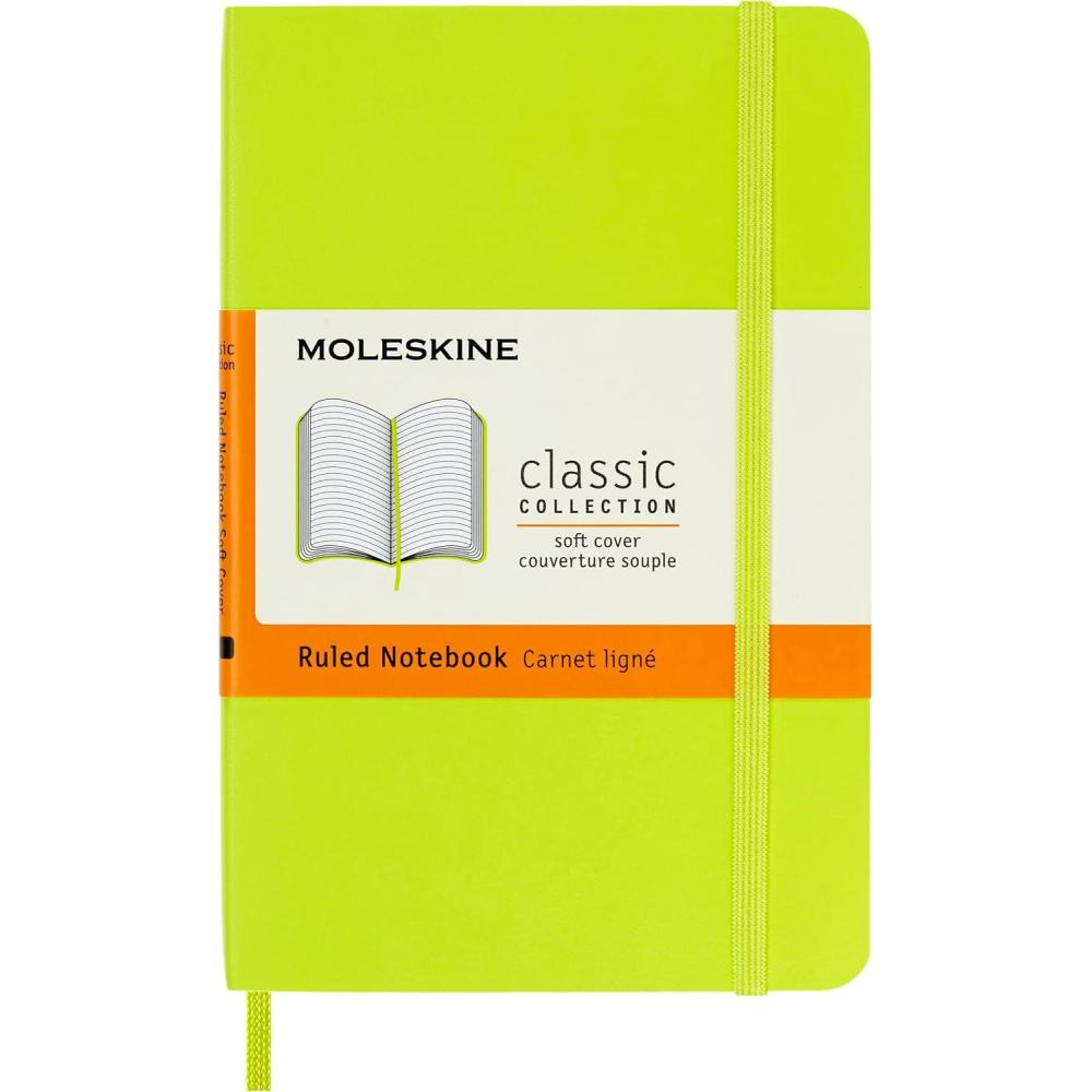 imageMoleskine Classic Notebook Soft Cover Pocket 35quot x 55quot RuledLined Lemon Green 192 Pages