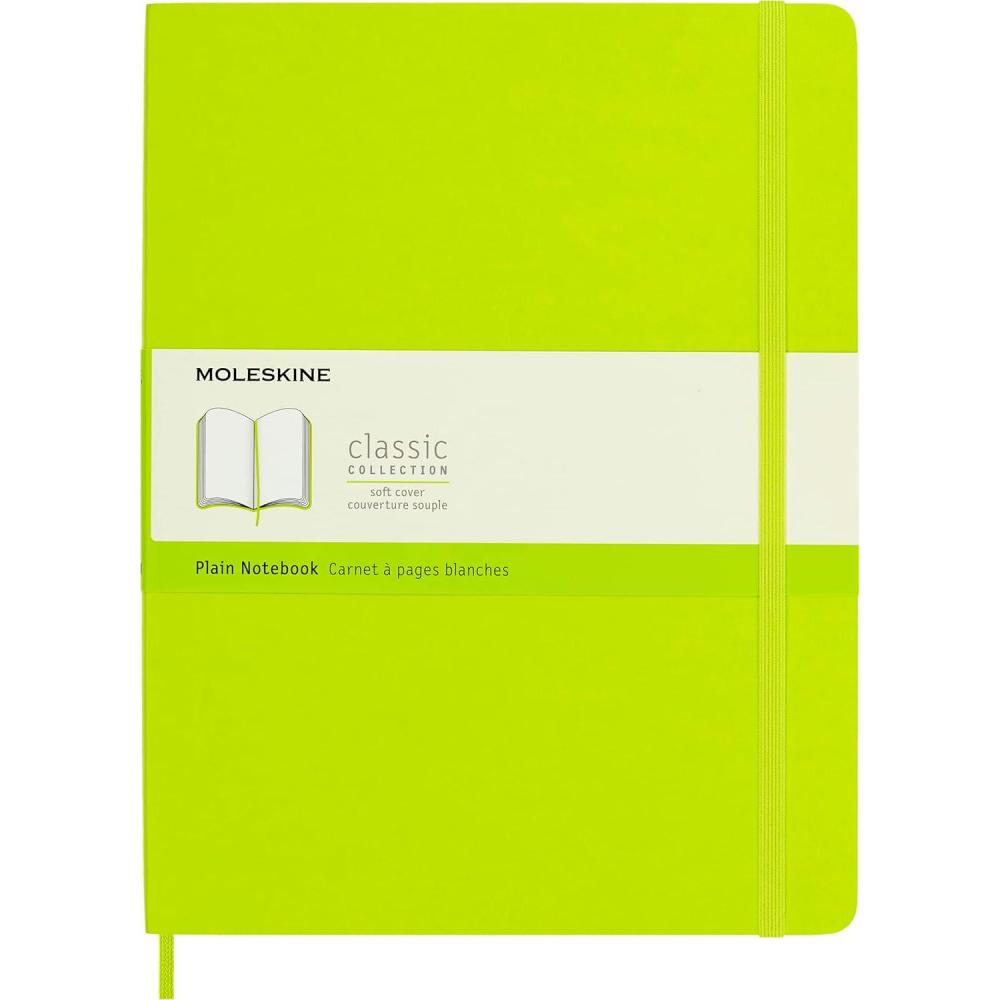 imageMoleskine Classic Notebook Soft Cover XL 75quot x 95quot PlainBlank Lemon Green 192 Pages