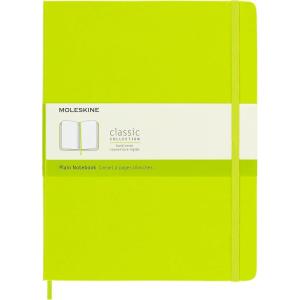 Moleskine Classic Notebook, Hard Cover, XL (7.5″ x 9.5″) Plain/Blank, Lemon Green, 192 Pages