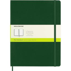 Moleskine Classic Notebook, Hard Cover, XL (7.5″ x 9.5″) Plain/Blank, Myrtle Green, 192 Pages