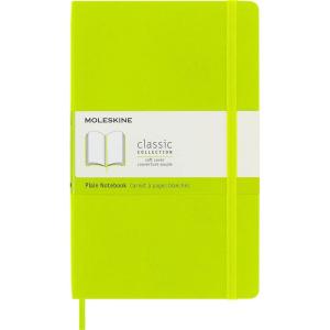 Moleskine Classic Notebook, Soft Cover, Large (5″ x 8.25″) Plain/Blank, Lemon Green, 192 Pages