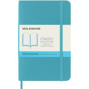 Moleskine Classic Notebook, Soft Cover, Pocket (3.5″ x 5.5″) Dotted, Reef Blue, 192 Pages