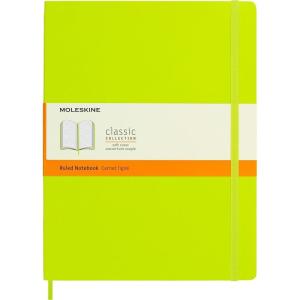 Moleskine Classic Notebook, Soft Cover, XL (7.5″ x 9.5″) Ruled/Lined, Lemon Green, 192 Pages