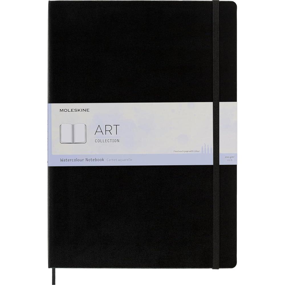 imageMoleskine Art Watercolor Notebook Hard Cover A3 1175quot x 165quot PlainBlank Black 60 Pages
