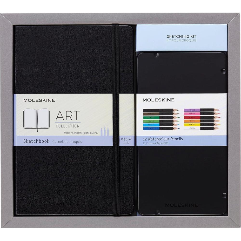 imageMoleskine Sketchbook ampamp Watercolor Pencil Set Hard Cover 5 x 825 Sketch Pad for Drawing Watercolor Painting Sketchbook for Teens Artists Students 104 Pages