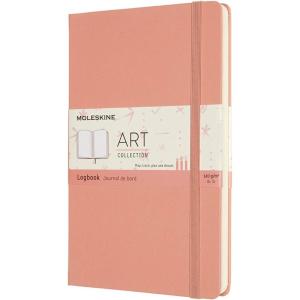 Moleskine Art Logbook, Hard Cover, Large (5″ x 8.25″), Dotted, Coral Pink, 160 Pages