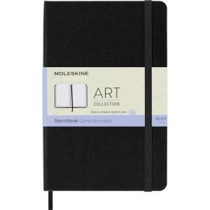 Moleskine Art Sketchbook, Hard Cover, Medium (4.5″ x 7″) Plain/Blank, Black, 88 Pages(Black)