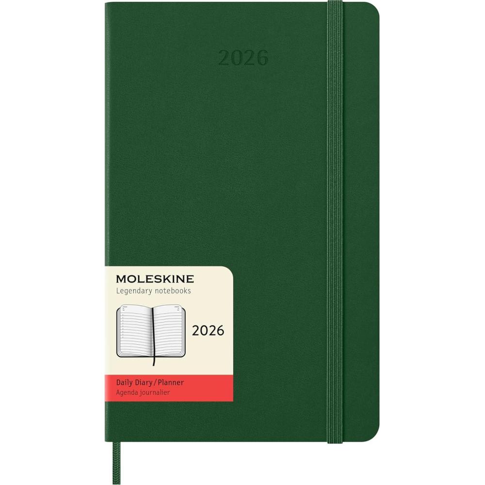 imageMoleskine Classic 12 Month 2026 Daily Planner Hard Cover Large 5quot x 825quot Myrtle Green 400 pages