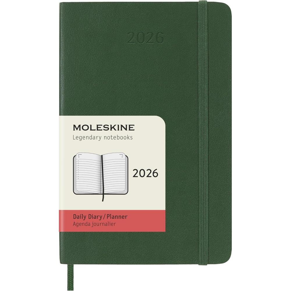 imageMoleskine Classic 12 Month 2026 Daily Planner Soft Cover Pocket 35quot x 55quot Myrtle Green 400 pages