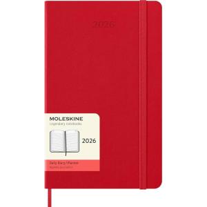 Moleskine Classic 12 Month 2026 Daily Planner, Hard Cover, Large (5″ x 8.25″), Scarlet Red, 400 pages
