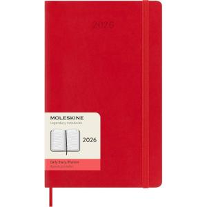Moleskine Classic 12 Month 2026 Daily Planner, Soft Cover, Large (5″ x 8.25″), Scarlet Red, 400 pages