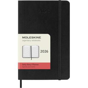 Moleskine Classic 12 Month 2026 Daily Planner, Soft Cover, Pocket (3.5″ x 5.5″), Black, 400 pages
